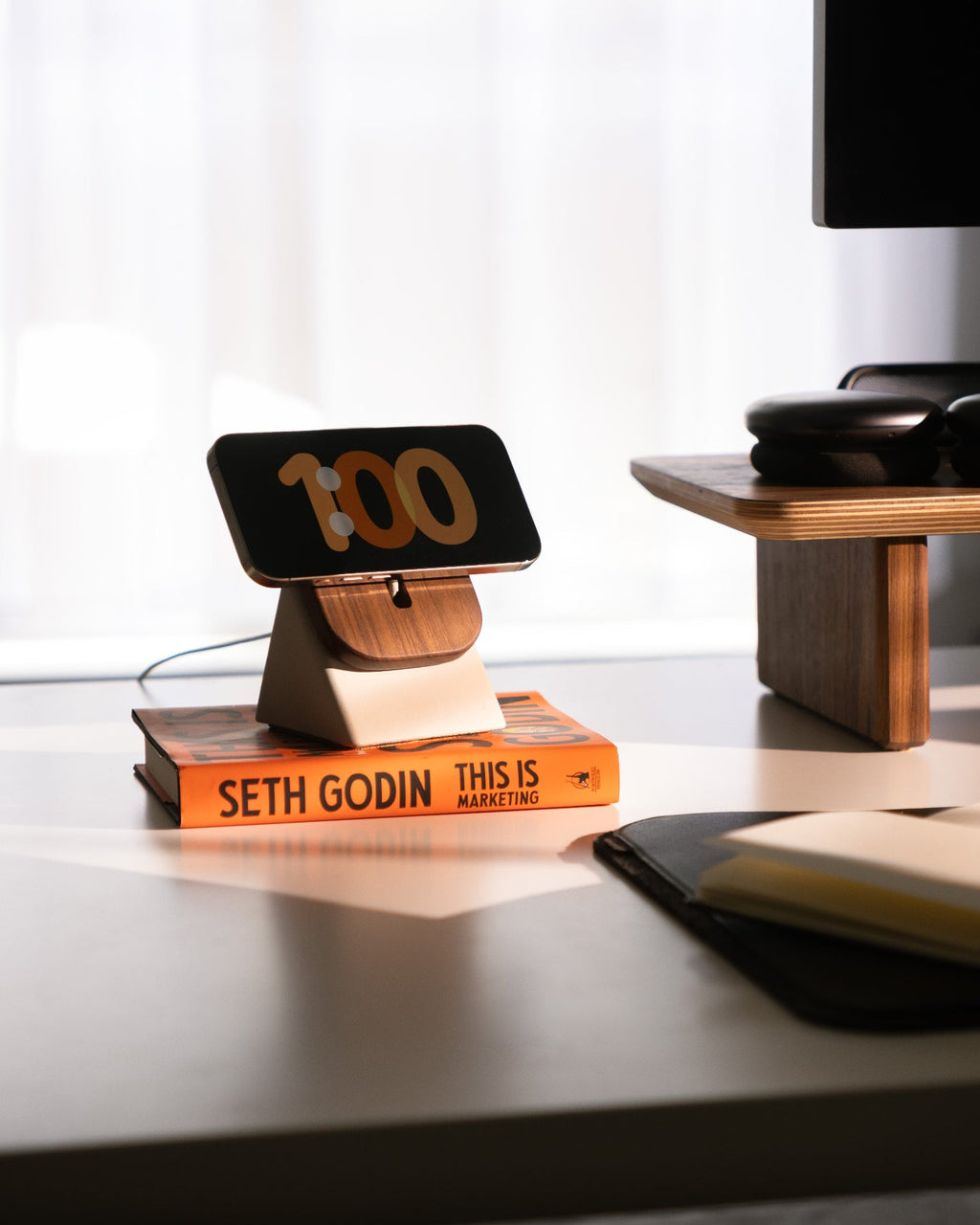 Upright MagSafe Stand  (Walnut / Natural)