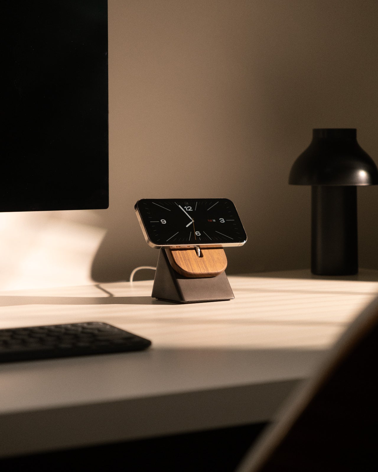 Upright MagSafe Stand  (Walnut / Charcoal)